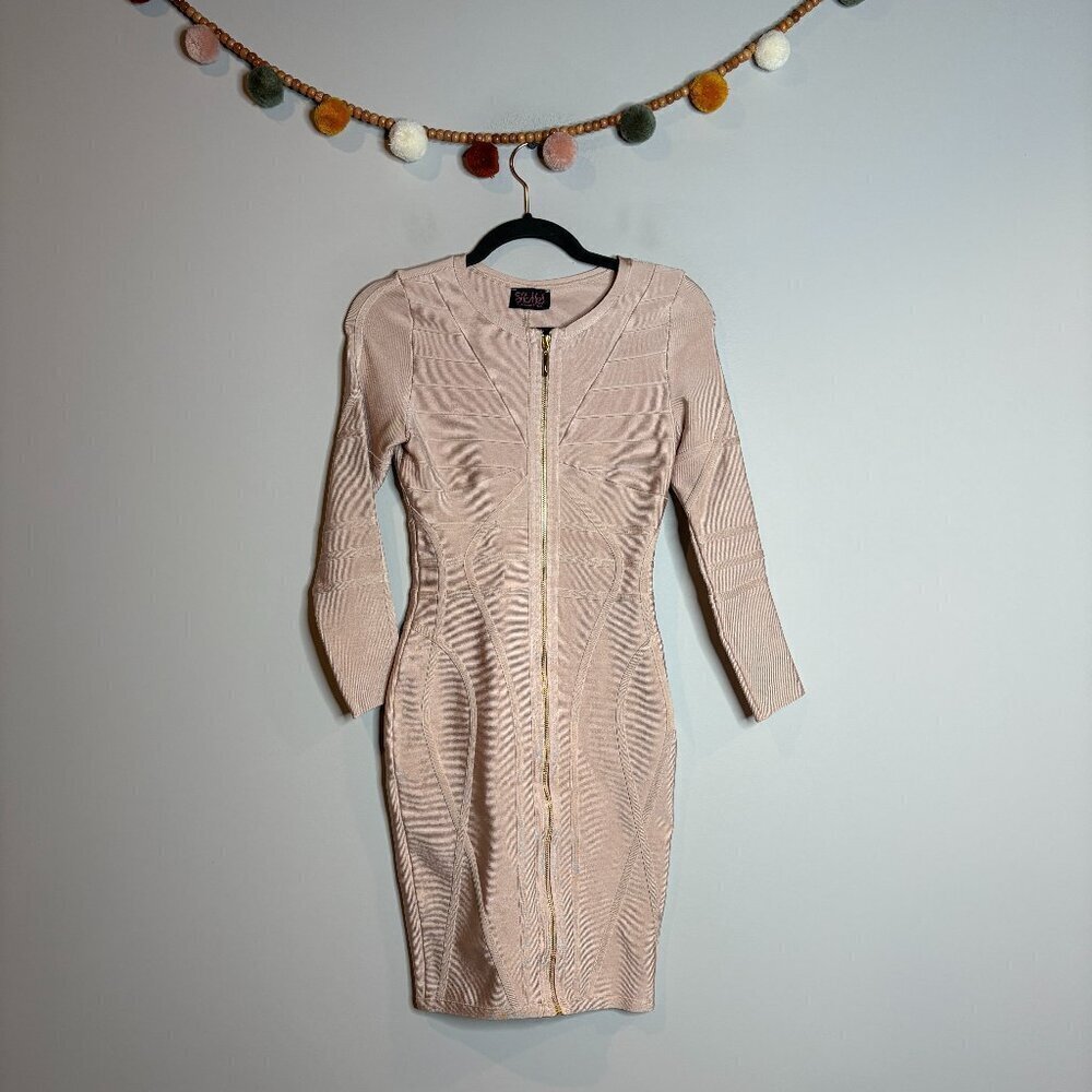 HMS blush pink thick bandage dress